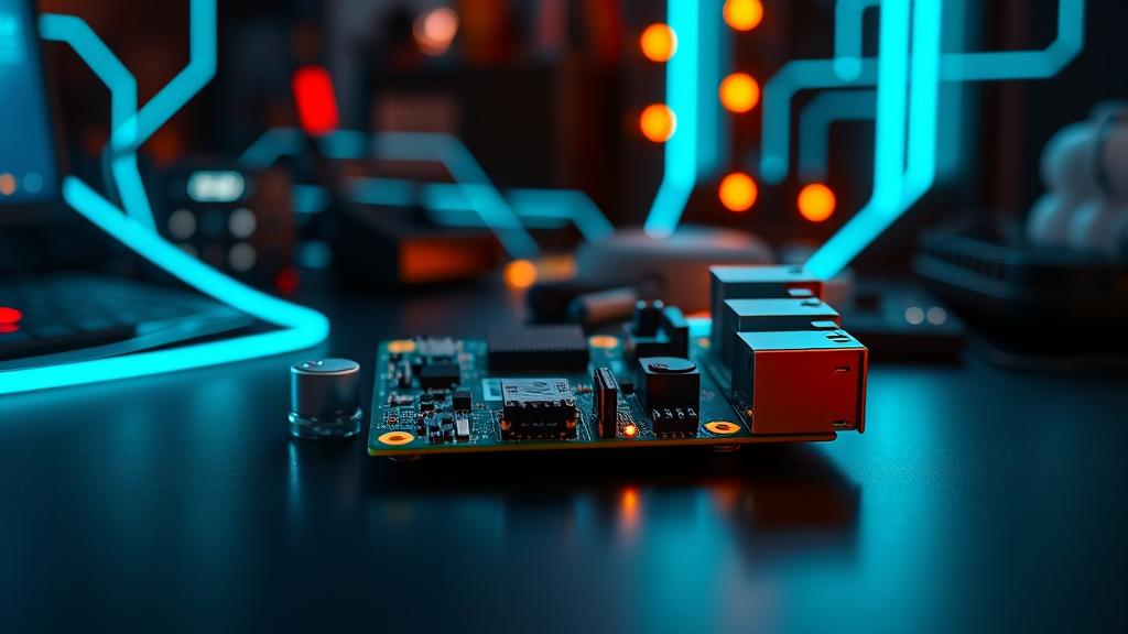 Raspberry Pi 5 with neon glow