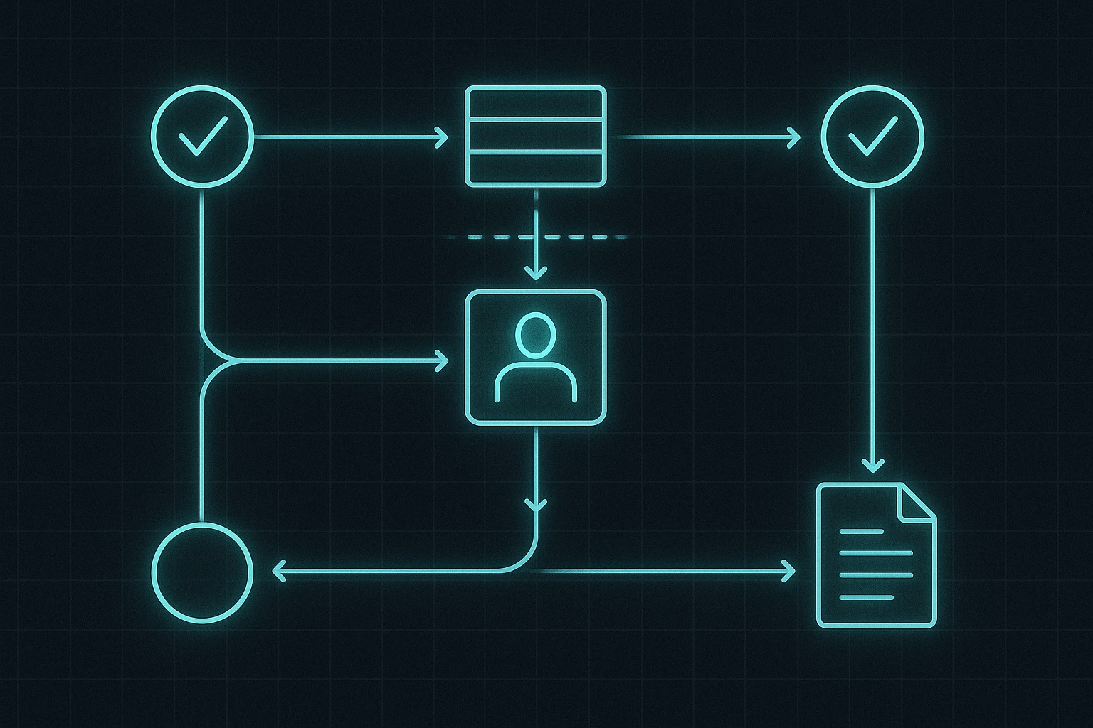 Engineering workflow diagram with checkpoints, event history, approval gate, and pause-resume arrows