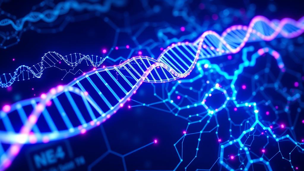 Map of the omics layers interconnected by glowing data lines